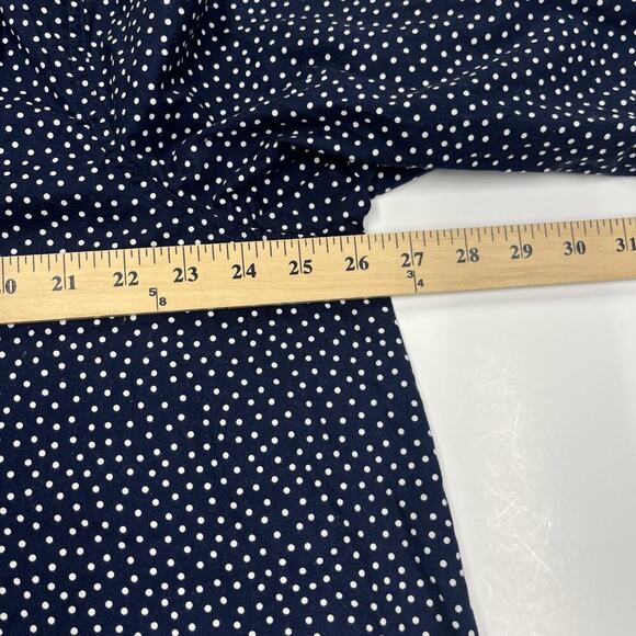 Woman Within Polka Dot V Neck Popover Navy Blue Blouse 3/4 Sleeve Size 1X 22 - Picture 12 of 14